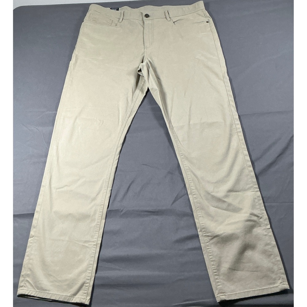 English Laundry Mens 5 Pocket Straight Leg Khaki Pant Tan 36 x 32 Stretch Cotton